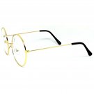 Mens CLASSIC VINTAGE RETRO Style Clear Lens EYE GLASSES Small Gold Fashion Frame
