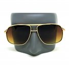 Mens Retro Vintage Metal Bar AVIATOR Designer Fashion Gold Sunglasses for Men