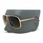 Mens Retro Vintage Metal Bar AVIATOR Designer Fashion Gold Sunglasses for Men