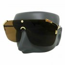 NEW GG 30601SD Sunglasses Metallic Gold-Black Frame/ Brown Lens GG0291S 001