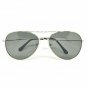 New Aviator Pilot Classic Sunglasses Silver Frame Smoke Lens Grey Lenses 3210SDR