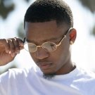 Men's Hip Hop Vintage Gold Frame Clear Lens Wood Glasses