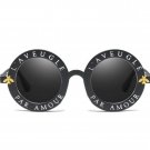 NEW  "L'Aveugle Par Amour" Sunglasses Sun Glasses Black Lens USA Round Retro UV