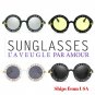 Unisex Round Retro Sunglasses Vintage Glasses Circle Classic Bee Letter Eyewear