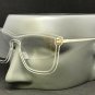 Mens Women CLASSIC VINTAGE Style Clear Lens EYE GLASSES Transparent & Gold Frame