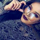Modern Oversized Semi-Rimless Clear Lens Glam Fashion Vintage Women Eyeglasses