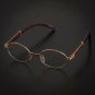 Men Vintage Retro Eyewear Hip Hop Clear Lens Oval Wood Gold Frame Glasses