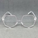 VINTAGE RETRO Style Clear Lens EYE GLASSES Silver & Transparent Fashion Frame