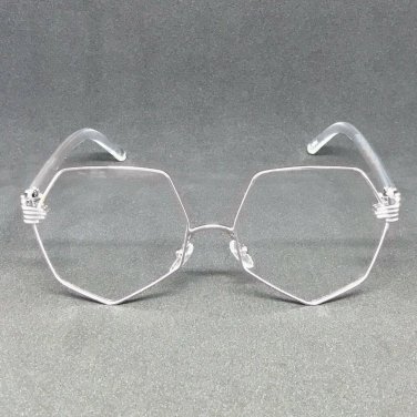 VINTAGE RETRO Style Clear Lens EYE GLASSES Silver & Transparent Fashion Frame