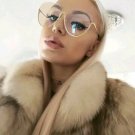 OVERSIZED VINTAGE RETRO Style Clear Lens SUN GLASSES Large Gold Metal Frame