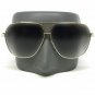 Oversized Square Aviator Metal Bar Retro Frame Men Gold Frame Sunglasses