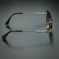 Mens Rimless Vintage Gold Rectangular Frame Retro Purple Tint Sunglasses