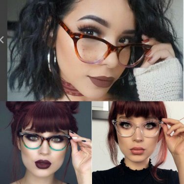 Retro Slim Gradient CAT EYE Clear Women WaYfe Fashion Eye Glasses Frames 1404 S
