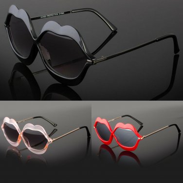 Cute Lip Shape Sunglasses Lips Kiss Womens Fashion Shades UV 400