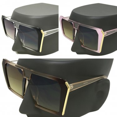 Sunglasses Women OVERSIZED AVIATOR  "EMMA"  XXL Flat Top Square Shadz GAFAS