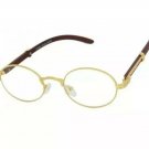 Men's Womens Round Eye Glasses Quavo Bad and Boujee Hip Hop Dark Brown Wood Gold