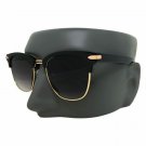 Men Women VINTAGE RETRO Style Clear Lens EYE GLASSES Black & Gold Fashion Frame