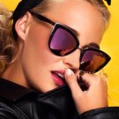 "My Girl" Cat Eye Women Fashion Sunglasses Gold Metal Rim Mirrored Lens