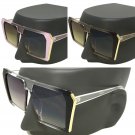 Flat Top Betty Huge  Over-sized XXL Big SHIELD Square Women and Men Sunglasses