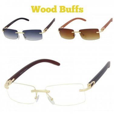 Men Rimless RETRO HIP HOP RAPPER Style Clear Lens EYE GLASSES Migos Buffs 2020