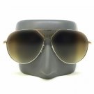 Fashion Aviator Style Men Women Oversize Large Gold Frame NEW Metal Sunglasses