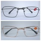 Reading Glasses Readers Metal Deluxe Rectangular Gun Frame Business Occasion Men