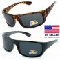 POLARIZED Men's Sunglasses Anti Glare Fishing Driving Black/Tortoise Sports Wrap