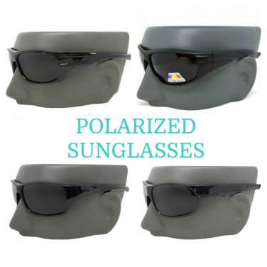 Mens Sport Wrap Around Shield Polarized Sunglasses Biker Motor-Cycle Fishing New