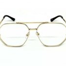 Mens Womens Retro Metal Frame Clear Lens aviator driving Designer glasses Gold