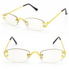 Men’s Rimless Retro Clear Lens Gold Luxury Hip Hop Vintage Fashion Glasses