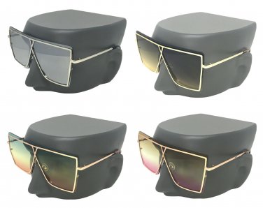 Aviator XXL Oversized Square Mach Design Flat Top Fashion Sunglasses Men Women