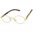 Men's Eye Wear Sunglasses Hip Hop Hippie Gold Oval Clear Glasses Classic Shades