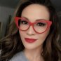 LUX Large Bright RED NIKITA Cat Eye Big PinUp Rockabilly Clear Eyeglasses Frames