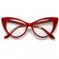 LUX Large Bright RED NIKITA Cat Eye Big PinUp Rockabilly Clear Eyeglasses Frames