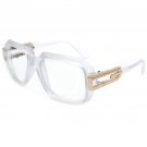 Clear frame Clear Lens Square Retro Sun Glasses Gold Metal Accents Square