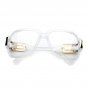 Clear frame Clear Lens Square Retro Sun Glasses Gold Metal Accents Square
