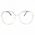 New Classic Vintage Retro Style Clear Lens EYE GLASSES Large Square Silver Frame