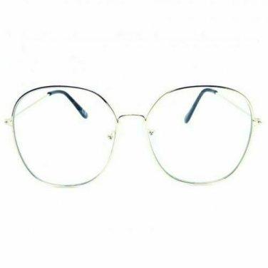 New Classic Vintage Retro Style Clear Lens EYE GLASSES Large Square Silver Frame