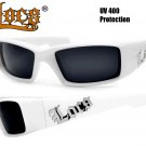Locs Sunglasses - Men's Wrap Around Frame - Stylish 1 Piece Lens - Black & White