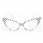 VINTAGE RETRO CAT EYE Style Clear Lens EYE GLASSES White & Black Polka Dot Frame