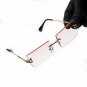 Rectangular Rimless Pink Rose Gold Frame Retro Square Summer Sunglasses
