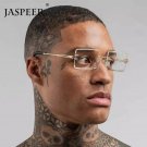 Men's Rimless Vintage Retro Rectangle Gold Clear Lens Fashion Hip Hop Glasses