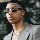 Oval Black Lens Mens Vintage Gold Frame Black Hip Hop Retro Eyewear Glasses