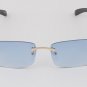Wood Buff Retro Rectangle Gold Vintage Rimless Sunglasses For Men Elegant Luxury