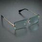 Rimless Rectangle Gold Frame Turquoise Gradient Tint Mens Summer Sunglasses