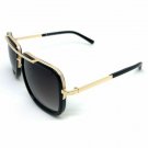 Men Women CLASSIC VINTAGE RETRO Old School Style SUN GLASSES Black & Gold Frame