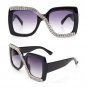 Women&acirc;��s fashion sunglasses, square rhinestone sunglasses, oversize luxury diamon