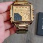 BOAMIGO Big Square Dial Chronograph Stainless Steel Watch for Men