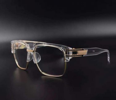 Men's CLASSIC VINTAGE RETRO Style SUN GLASSES Gold Frame Clear Lens Mirror Tint