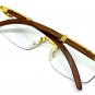 Men Sunglasses Gold Clear Lens Eye Glasses Brown Metal Frame Hip Hop Fashion
